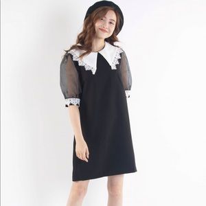 Short Puff Sleeve Peter Pan Collar Dress
